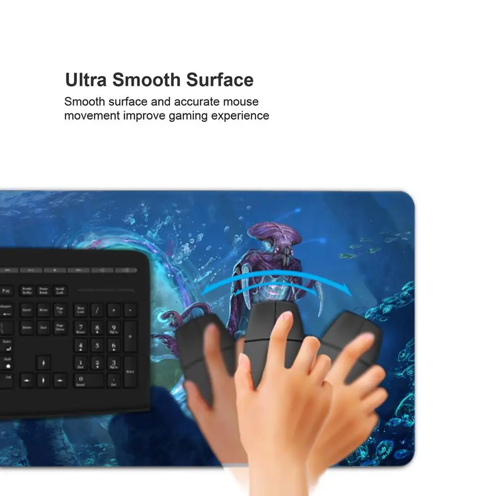 Subnautica Gaming Mouse Pad, XL Home HD Custom Mousepad, Borracha Natural Macia, Anti Slip Computer Mouse Mat, XXL