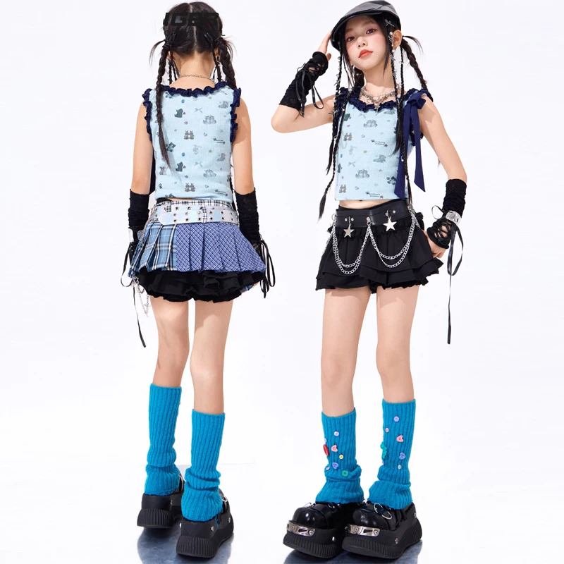 Children Hip Hop Dance Costume Group Jazz Dance Clothing K-pop Outfits Kids Street Wear Stage Performance Dance Suit SL15989