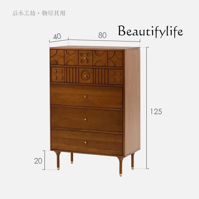 

Nordic Style Solid Wood Chest of Drawers Household Minimalist Storage Cabinet