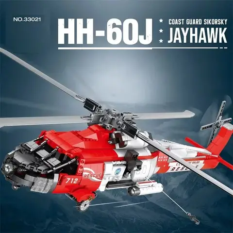 Deniz Arama Kurtarma Helikopteri Yapım Kiti, Yetişkin Havacılık Meraklısı Koleksiyoncular İçin Uygun Lego ile Uyumlu Sahil Güvenlik Devriye Uçağı