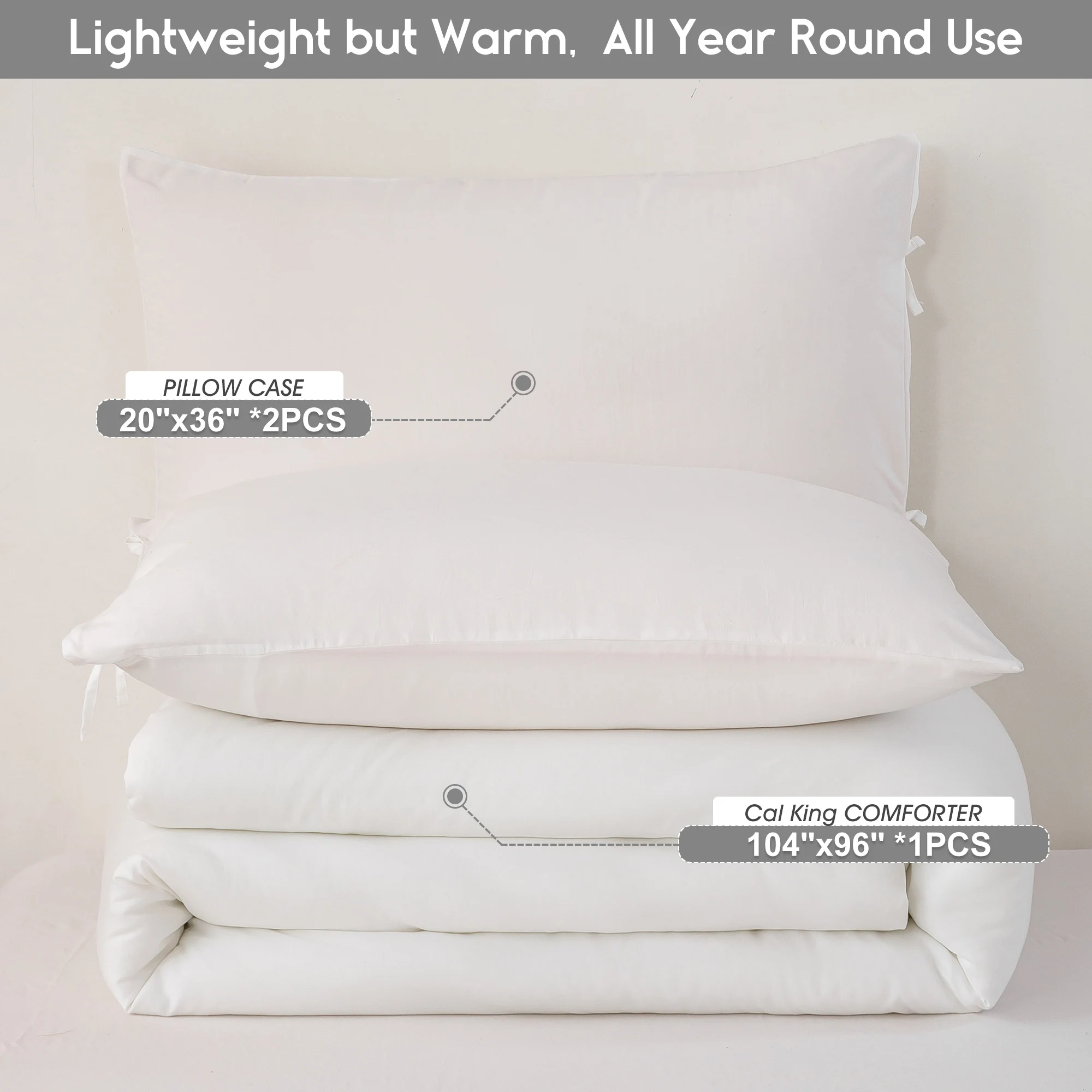 

cal King Size Comforter SetsUltra-Soft , Comfy Washed Poly cotton 3 Piece Comfort Fluffy, Lightweight but Warm All Season