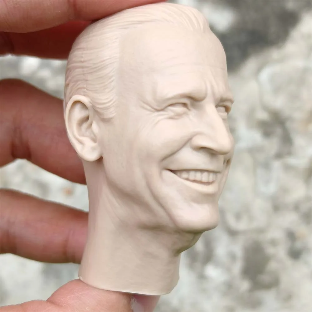 1/6 Ratio US President Joe Biden Male White Film Head  Model PVC  Long Neck Suitable 12-Inch Action Figure Body Doll