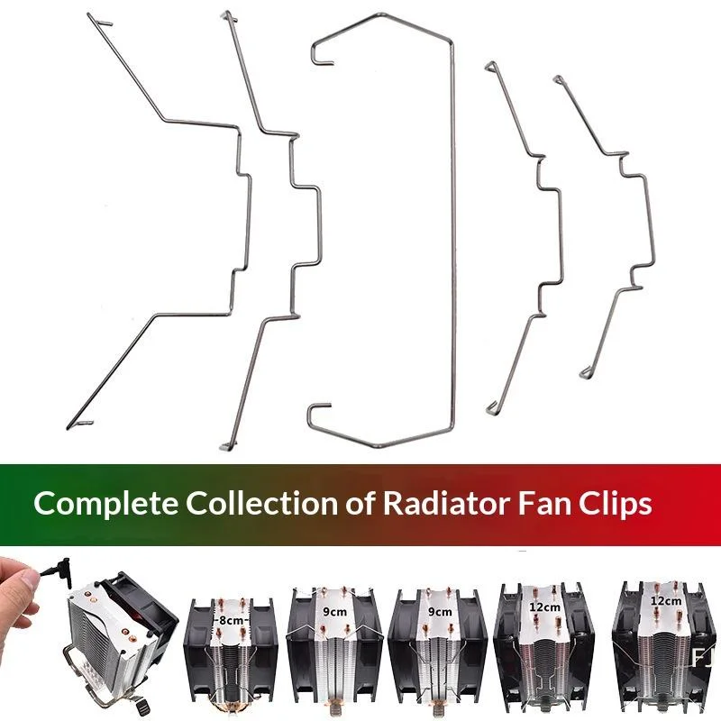 [YU]2Pcs 80/90/120MM Cooler Fan Buckle Computer CPU Cooling Fan Clips 304 Stainless Steel Wire Fastener Buckle Bracket