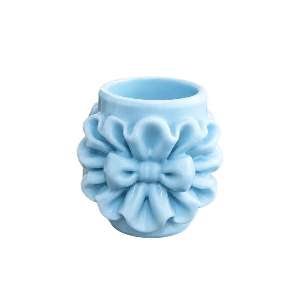 Aesthetic 3D Printed Makeup Brush Holder Multifunctional Bow Desktop Organizer Irregular Pencil Holder Beauty Tool Storage