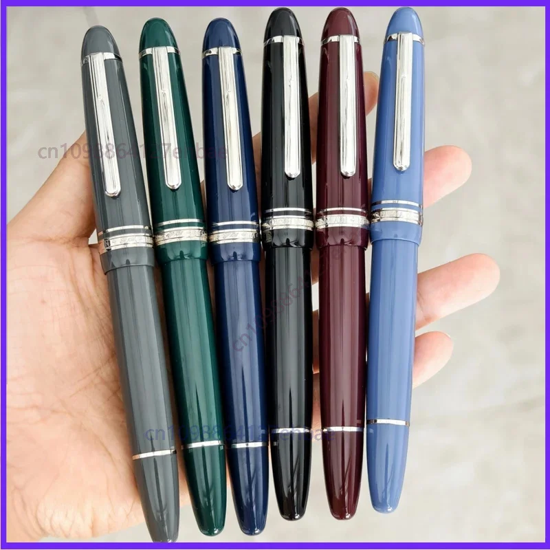 

For Majohn P136 Metal Copper Piston Resin Fountain Pen EF/F/M/Flat Nib School Office Writing Ink Gift Pen