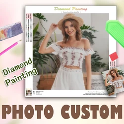 RUOPOTY Photo Custom Customized Photo Decorative Full Square Diamond 5D DIY Diamond Painting Home Handmade DIY Craft