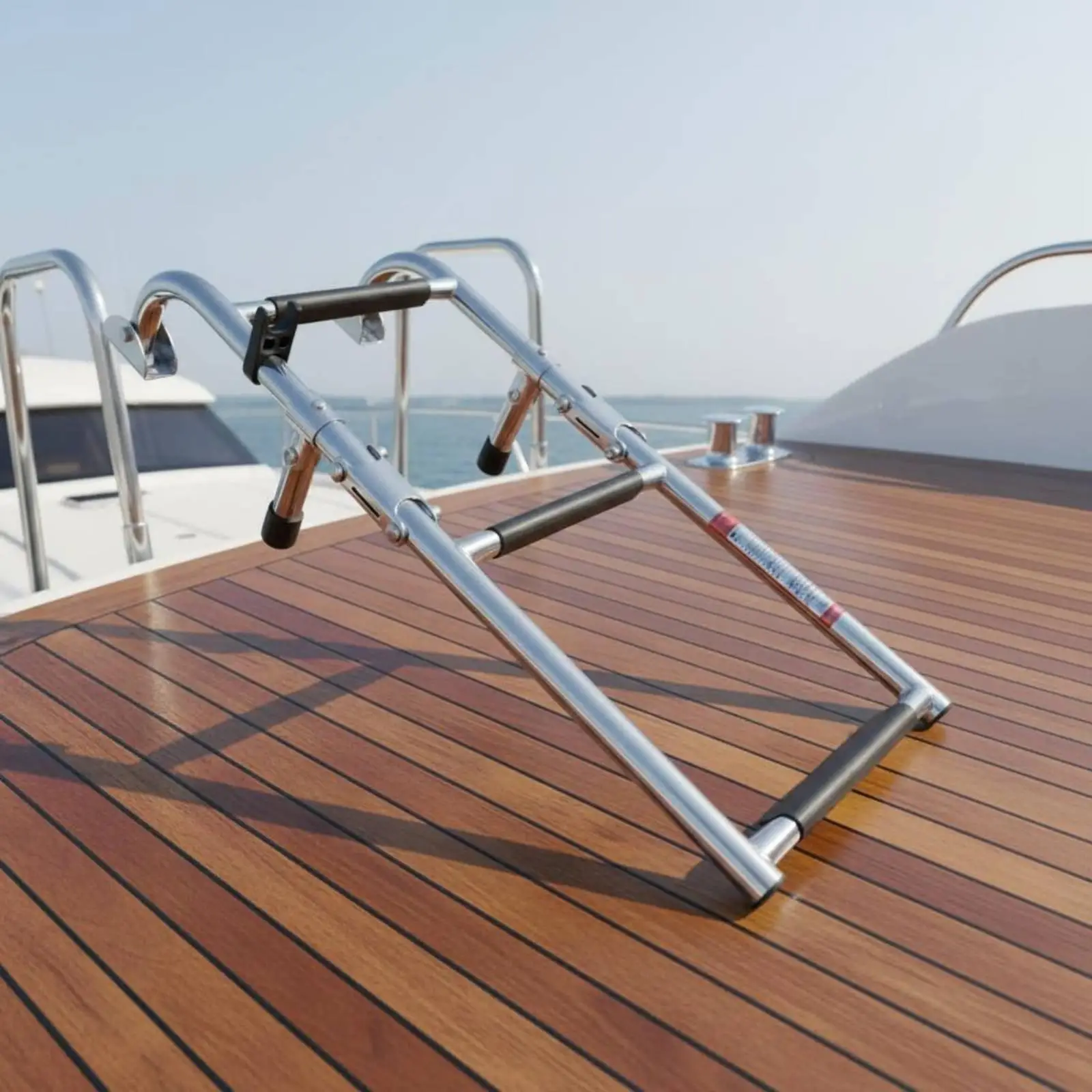 Foldable Boat Ladder Stainless Steel Side Rail Transom Mount for Yacht Deck Swimming Boarding Step Marine Hardware