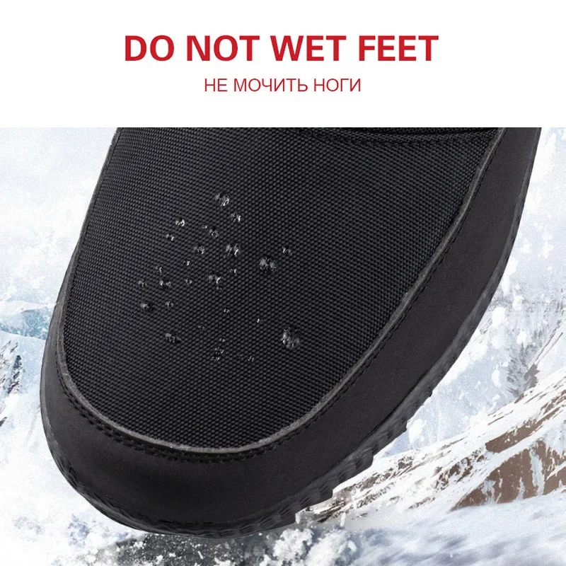 New Men Winter Snow Boots Male Fur Ankle Boots Men Shoes Warm Plush Men Outdoor Work Shoes Waterproof Winter Boots Plus Size 47