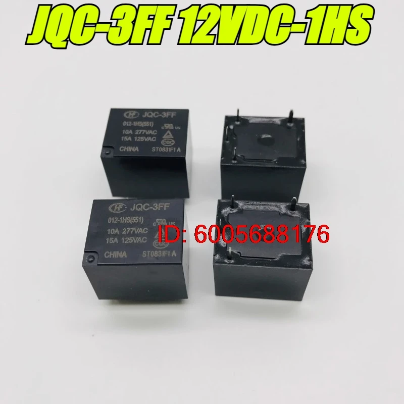 （Brand New）5pcs/lot 100% original genuine relay:JQC-3FF 12VDC-1HS HF3FF-012-1HS 4pins 10A 277VAC