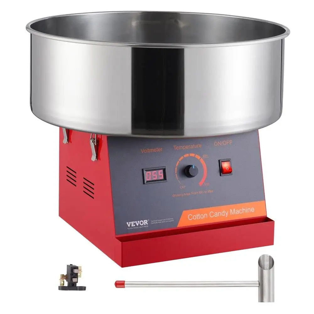 

1000W Electric Cotton Candy Machine with Stainless Steel Bowl Sugar Scoop for home Family Party Kids Red