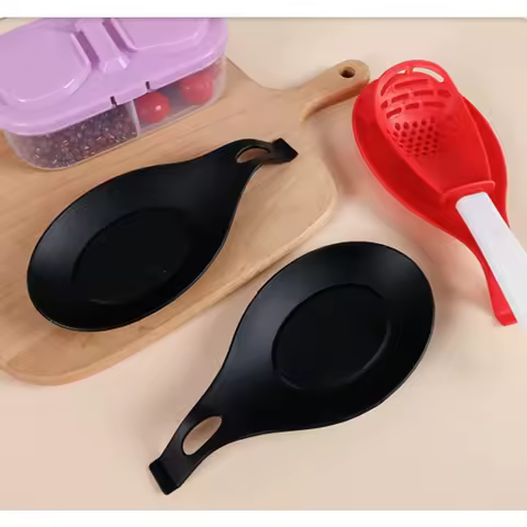 Silicone Spoon Holder Shovel Rack Heat Resistant Easy-to-clean Cooking Spoon Holder Small Spoon Holder on The Kitchen Counter