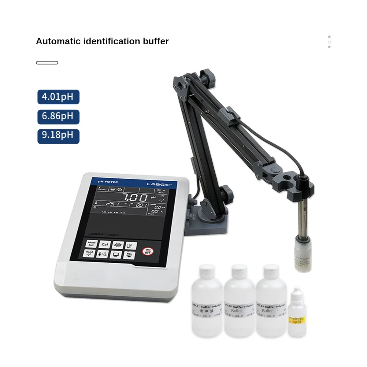Labgic LPH-A medidor de acidez do benchtop identificar automaticamente o valor de ph da solução da análise da qualidade da água do amortecedor