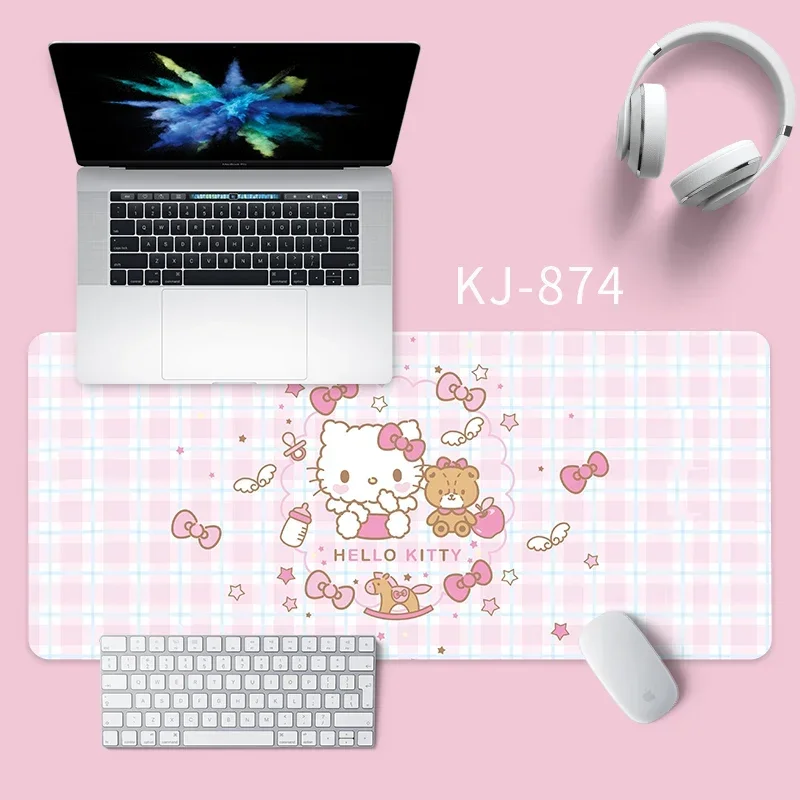 HelloKitty Mousepad Kawaii Mouse Pad Animal Gamer Gaming Laptops Computer Accessories Pink Deskmat Non-slip Mat Mausepad Pc Pads