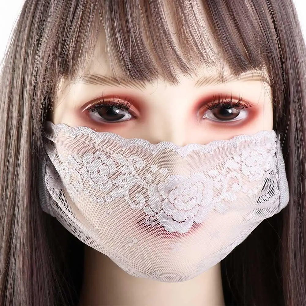 Sports Breathable Summer Solid Color Hiking Outdoor Hanging Ear Fishing Face Cover Face Shield Lace Mask Sunscreen Mask