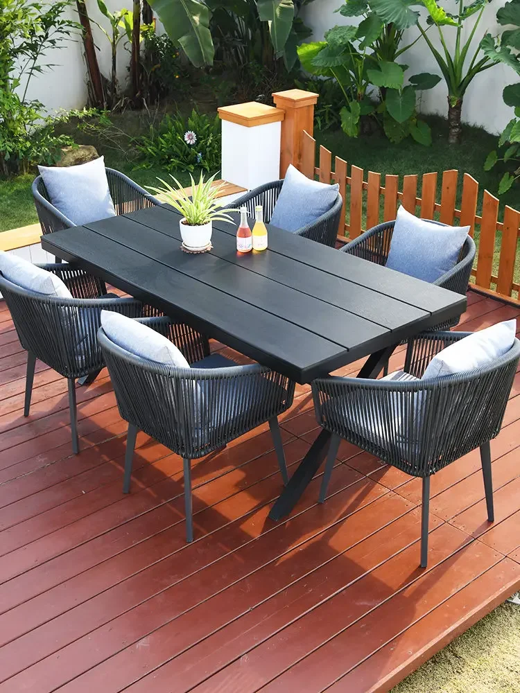 Nordic outdoor tables and chairs sun room courtyard garden villa open-air leisure European-style external pendulum rattan outd