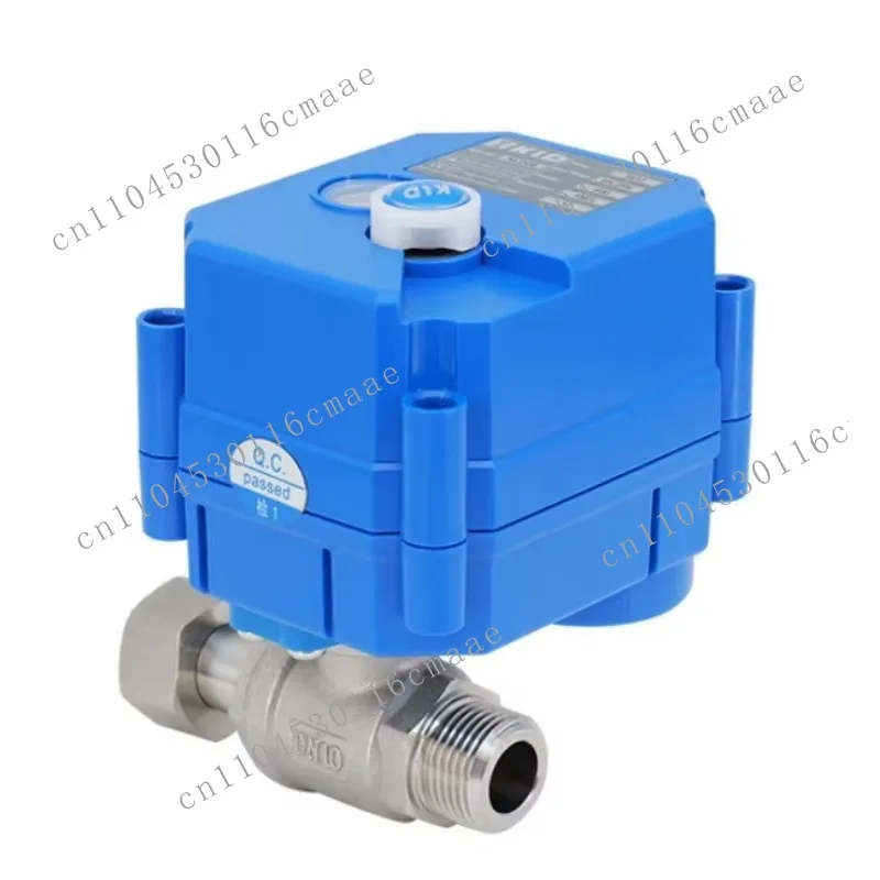 Ultra-small electric two-way ball valve SS304 CE certification DN10-DN20 single connector OEM IP67 protection grade DC5V-AC220V