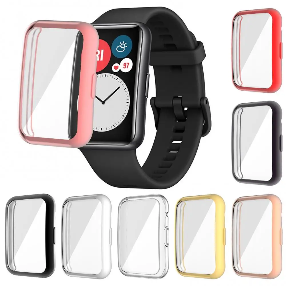 Estojo protetor anti-risco, pulseira inteligente Full Edge para Watch Fit