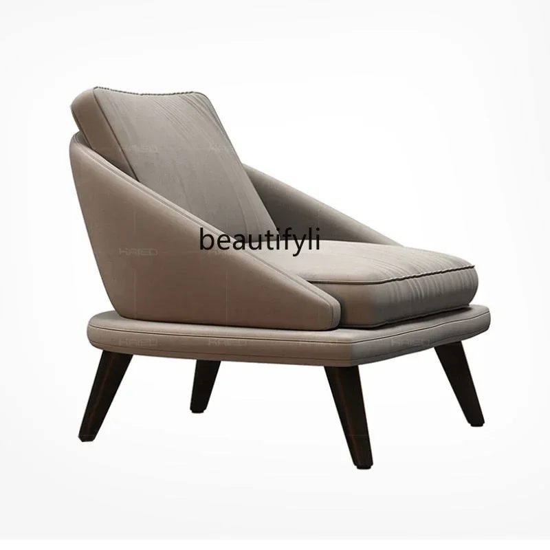 

Minimalist single chair design sofa side chair simple modern living room designer chair high seat