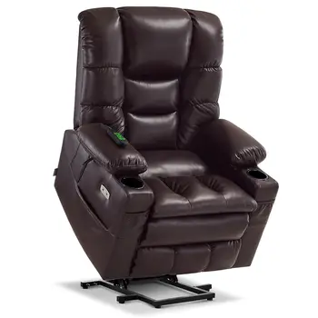 Large Triple Motor Power Lift Recliner Chair with Massage and Dual Heating, Adjustable Headrest for Tall Elderly, Customized