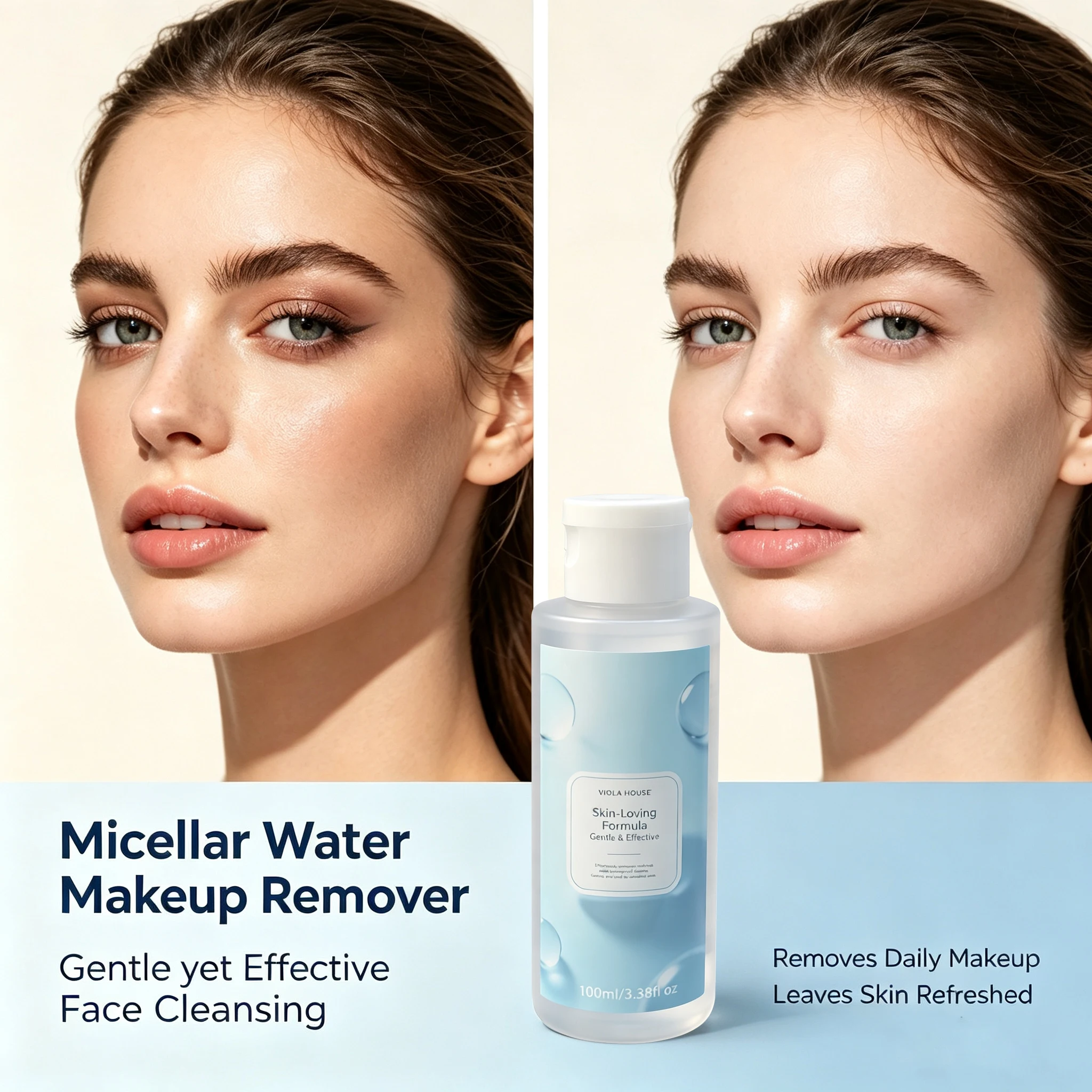 VIOLA HOUSE  Makeup Remover Oil Purifying Pores Gentle Soothing for Face Eyes Lips Refreshing Moisturizing Facial Cleanser Water