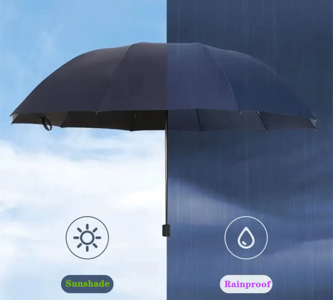 مظلة كبيرة جدًا عشرة عظام مظلة مزدوجة كبيرة ثلاثية كبيرة قابلة للطي مظلة ظلة للرجال والنساء مظلة أعمال T