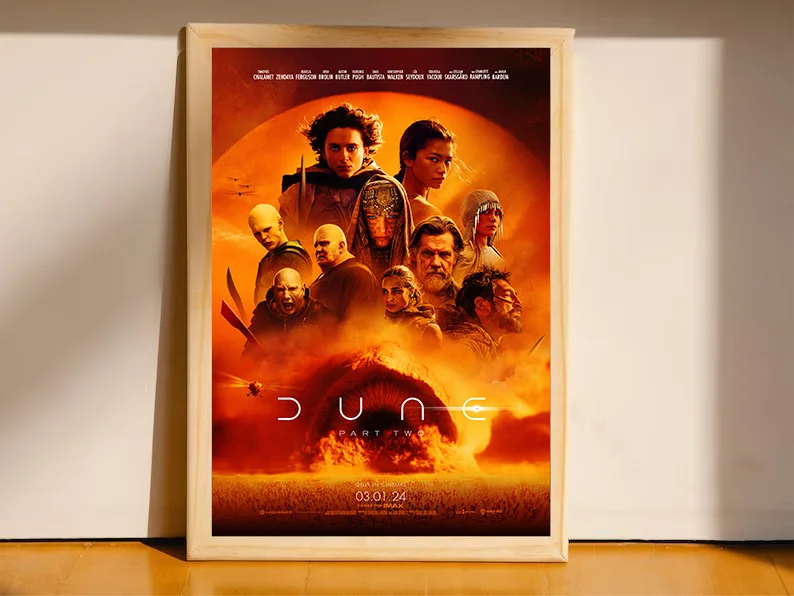 Classic Sci-fi Movie Dune: Part Two 2024 Film Timothee Chalamet Poster Canvas Painting Wall Art Pictures Home Decor Gift