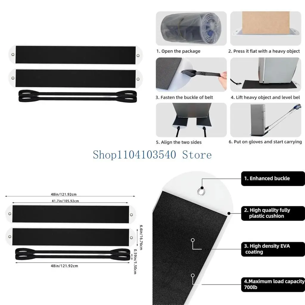 

02DC Furniture Gliders Appliance Slider with Pull Strap Heavy Duty Sliding Sheet