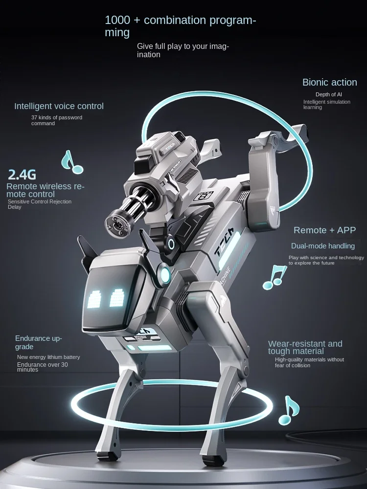 Controle com motor sem escova 10km material-presente de aniversário infantil 2025 novo robô ai brinquedo para cachorro remoto
