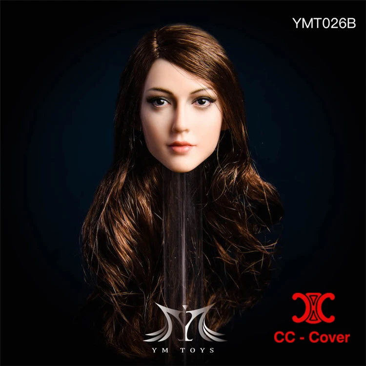 YMT026 1/6 안나 블루 아이즈 브라운 헤어 헤드 스컬프트 카빙 모델 12인치 여성 밀색 태닝 군인 액션 피규어 인형 재고 있음
