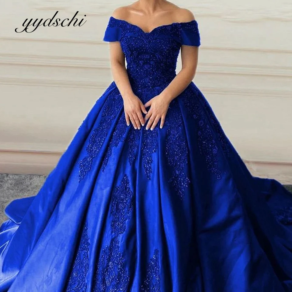 Personalizado 2025 vestidos de noite simples azul bola ir vestido formal noite plissado apliques vestido de baile longo vestido de festa para mulher