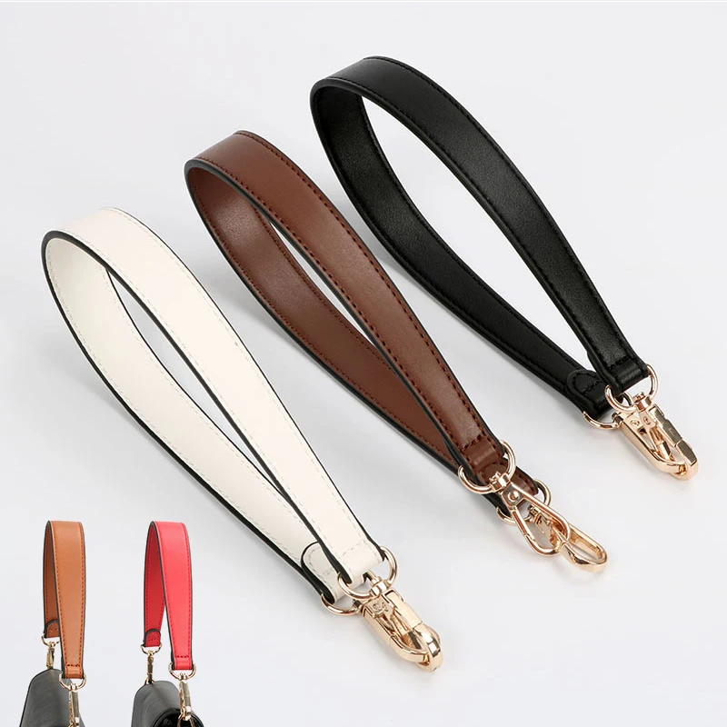 New 100% Genuine Leather 36/49cm Bag Strap Replacement Shoulder Bag Wide Strap Short Leather Belt For Bags Handbag Handle