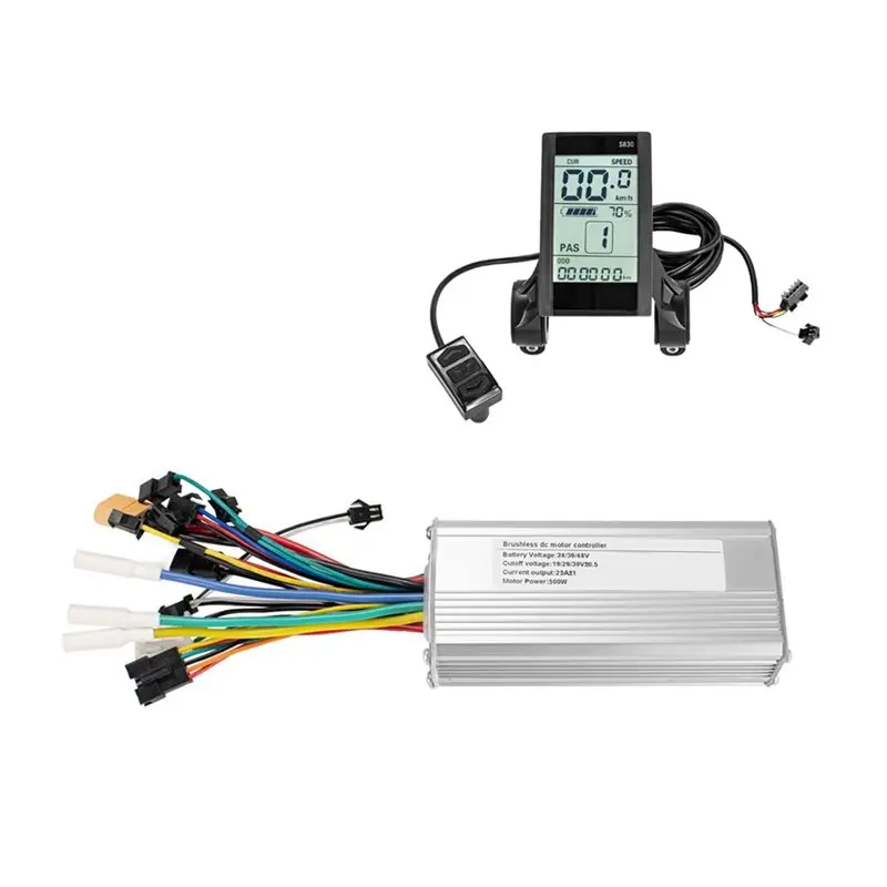 

AB66-500W 25A Electric Bike Brushless Controller With LCD Display 24V-48V Scooter Motor Controller Ebike Accessories