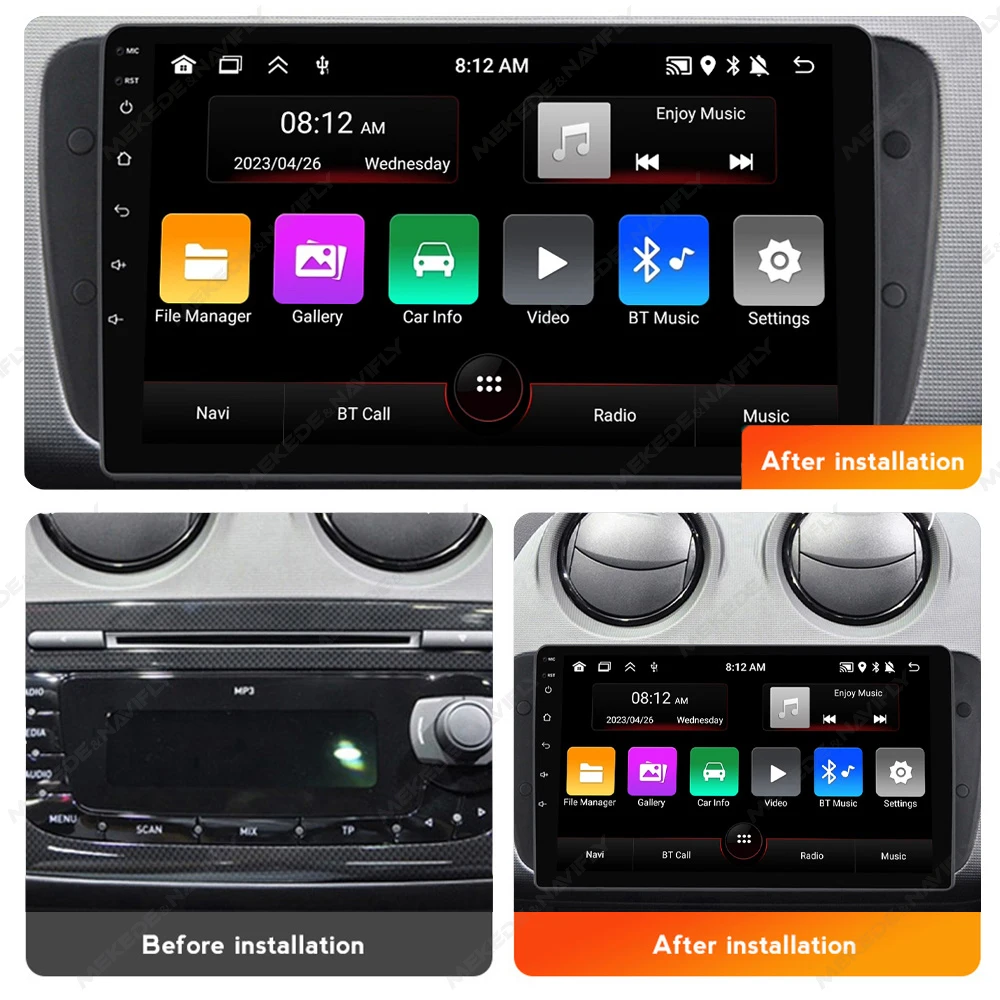 2 Din Android car radio suitable for Seat Ibiza 2009 2010 2011 2012 2013 intelligent system GPS navigation Carplay touch screen