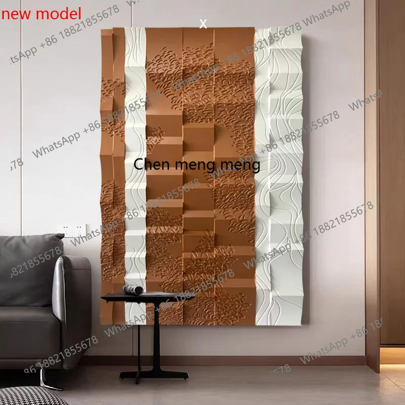 A74Wabi-sabi wind living room wood carving hanging painting entrance relief physical decoration painting modern
