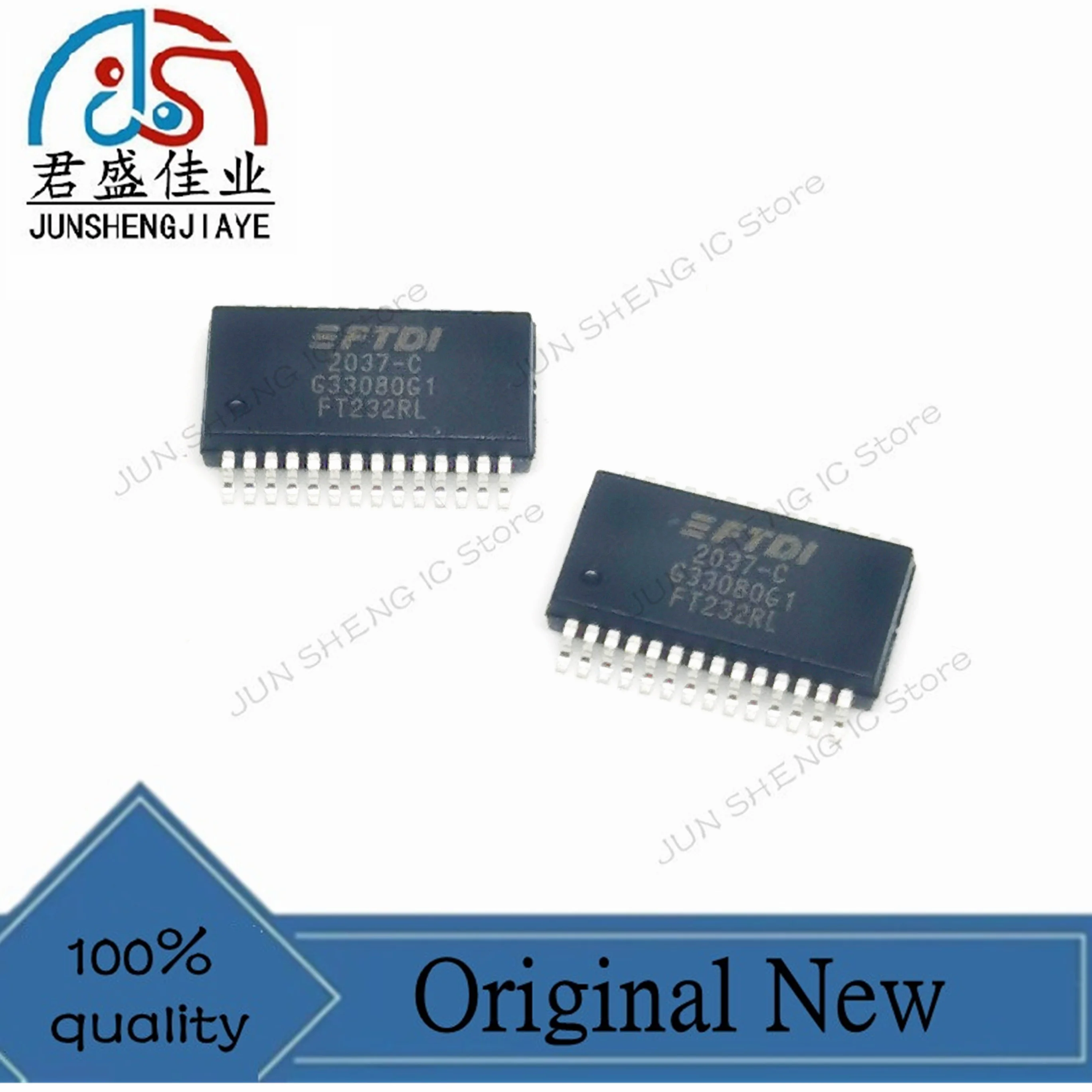 JUN SHENG IC Store/1 pcs /lot 100% new original IC FT232RL-REEL FT232RL FTDI chip SSOP-28 bridge USB to UART