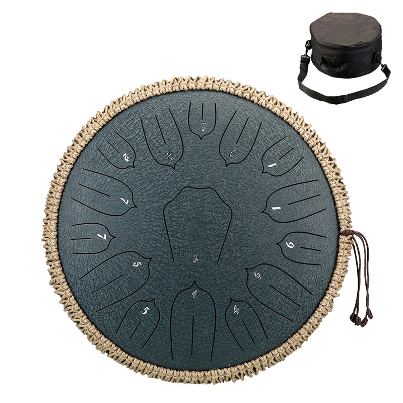 Hluru Muziekdrum 13 Inch 15 Noten Glucophone Steel Tongtrommel 15 Noten D Toon Etherische Drum Percussie Muziekinstrumenten