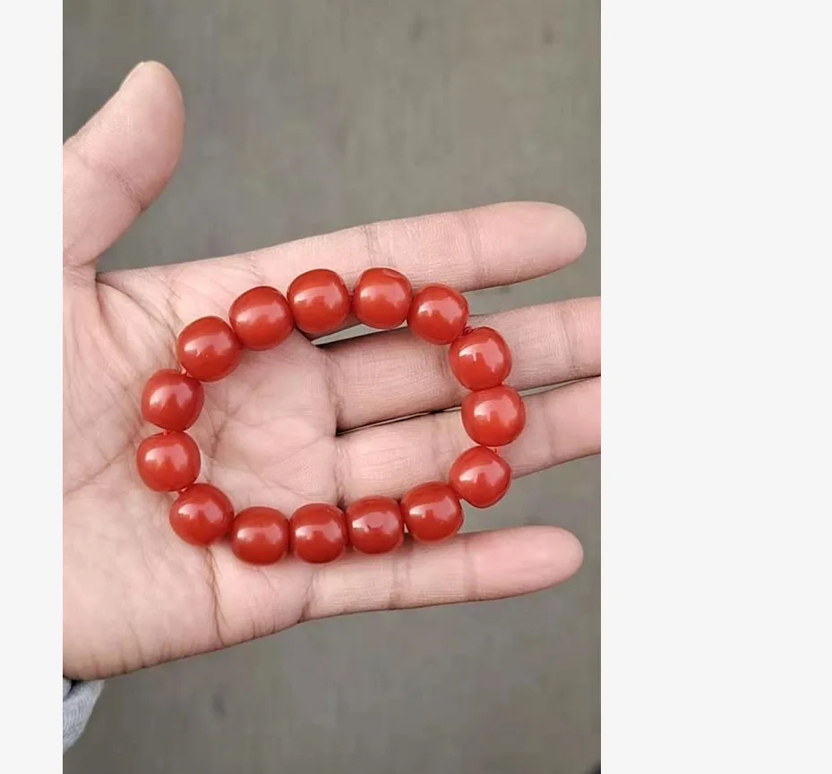 

Natural southern red agate handcarved beads bracelets beads for men women bracelet with jade bracelet