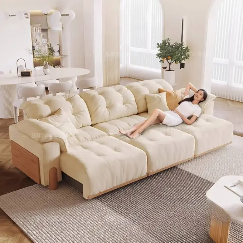 مسند ذراع ما بعد الحداثة أرائك غرفة المعيشة بيج كبير الحجم صالات فاخرة أرائك غرفة المعيشة صالون غرفة نوم Sillon Cama أثاث عصري #3