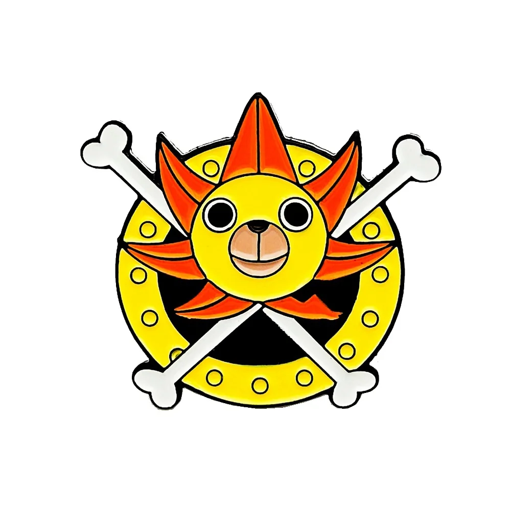 One Piece Luffy Brooch Action Anime Figures THOUSAND SUNNY Cartoon Cute Metal Enamel Backpack Ornaments Children Birthday Gifts