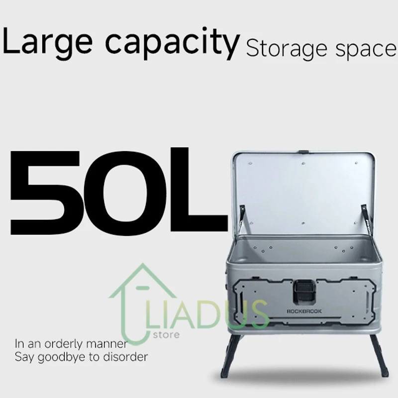 

50pro Anniversary Edition Многофункциональная коробка из алюминиево-магниевого сплава с подставкой Прочный органайзер для хранения на открытом воздухе в кемпинге