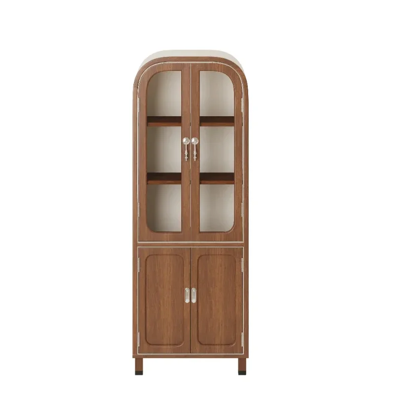 Modern simple pastoral style wine cabinet, solid wood, elegant home living room storage