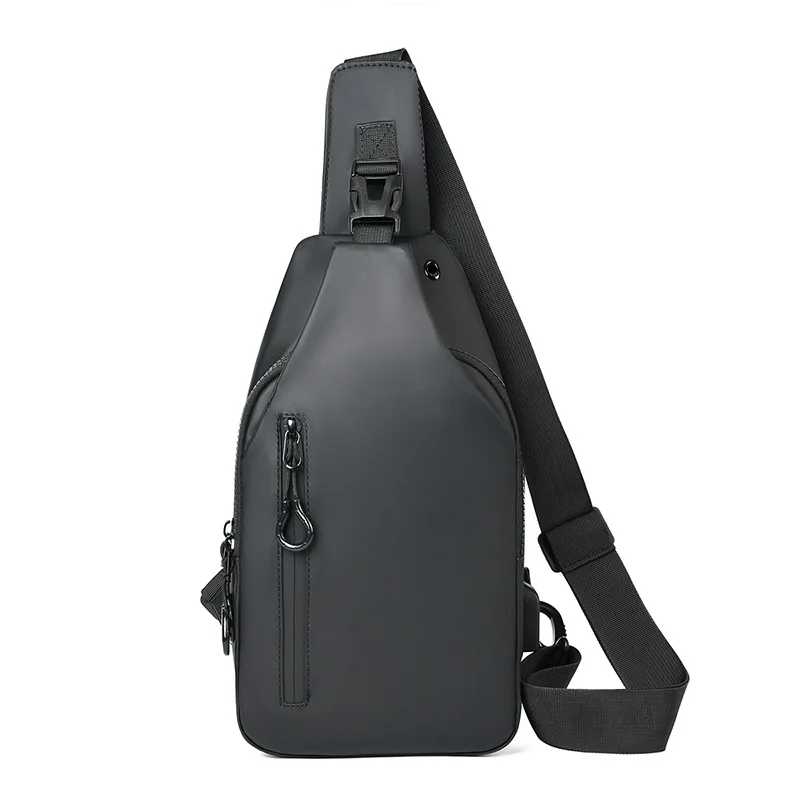 Bolso de pecho a la moda para hombre, bandolera impermeable con carga USB, viaje corto, Mensajero de viaje