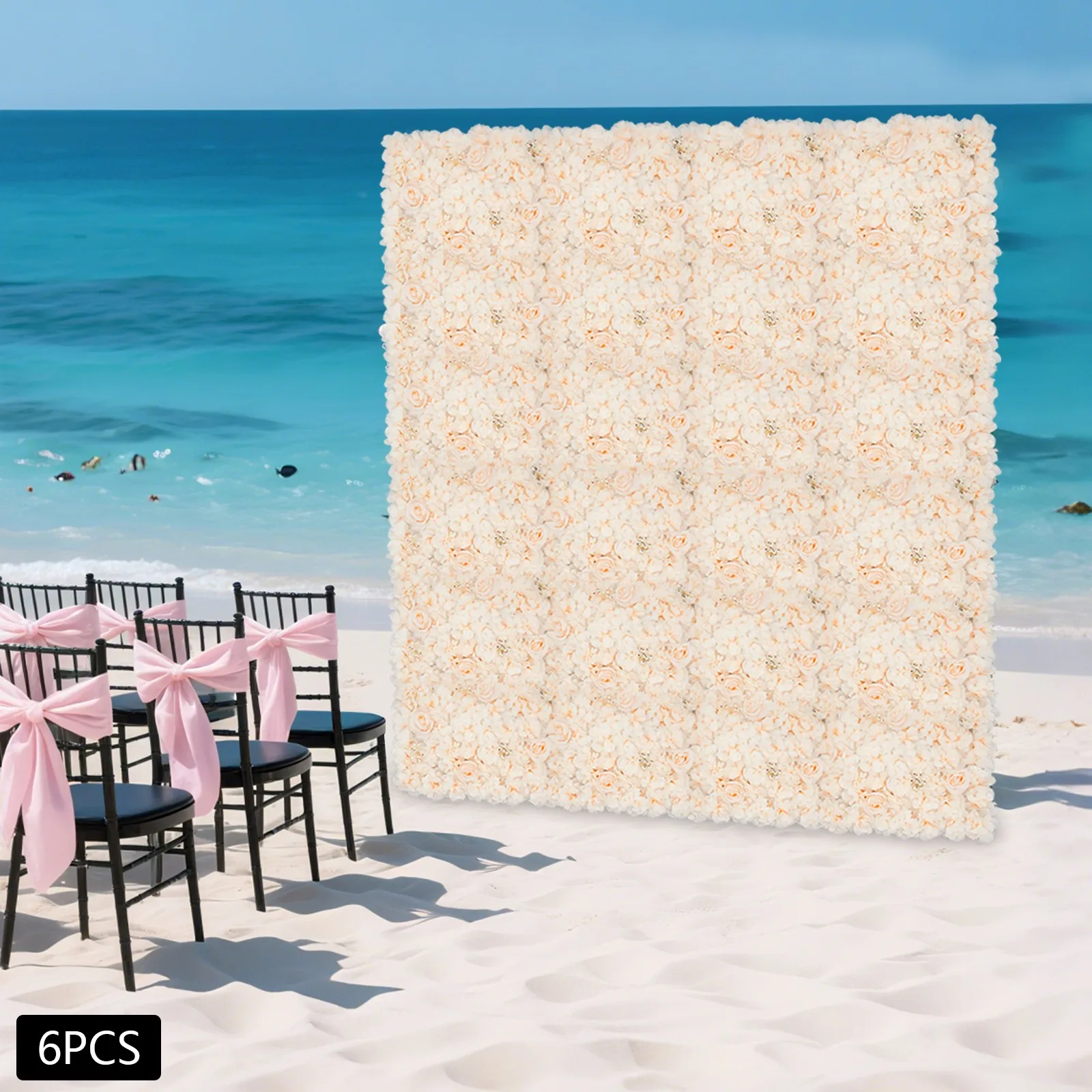 

40x60cm Artificial Fake Flower Wall Panel Banquet Wedding &Party Decor 6pc