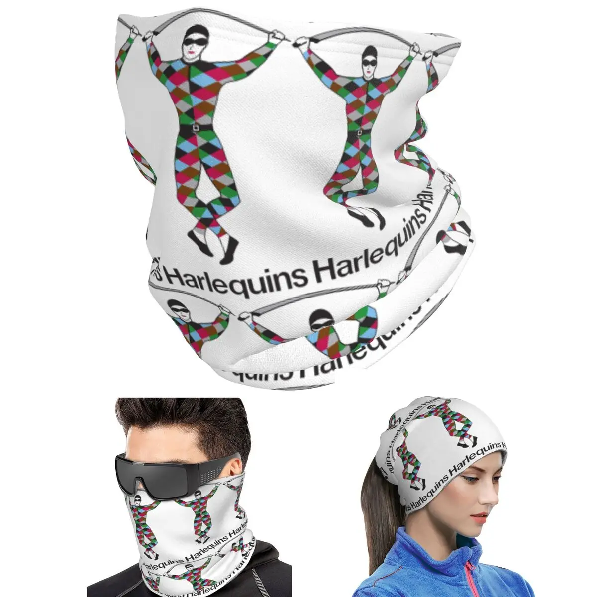 Harlequins-Merch Bandana Neck Cover Printed Wrap Scarf Multifunction Balaclava Unisex Adult Winter