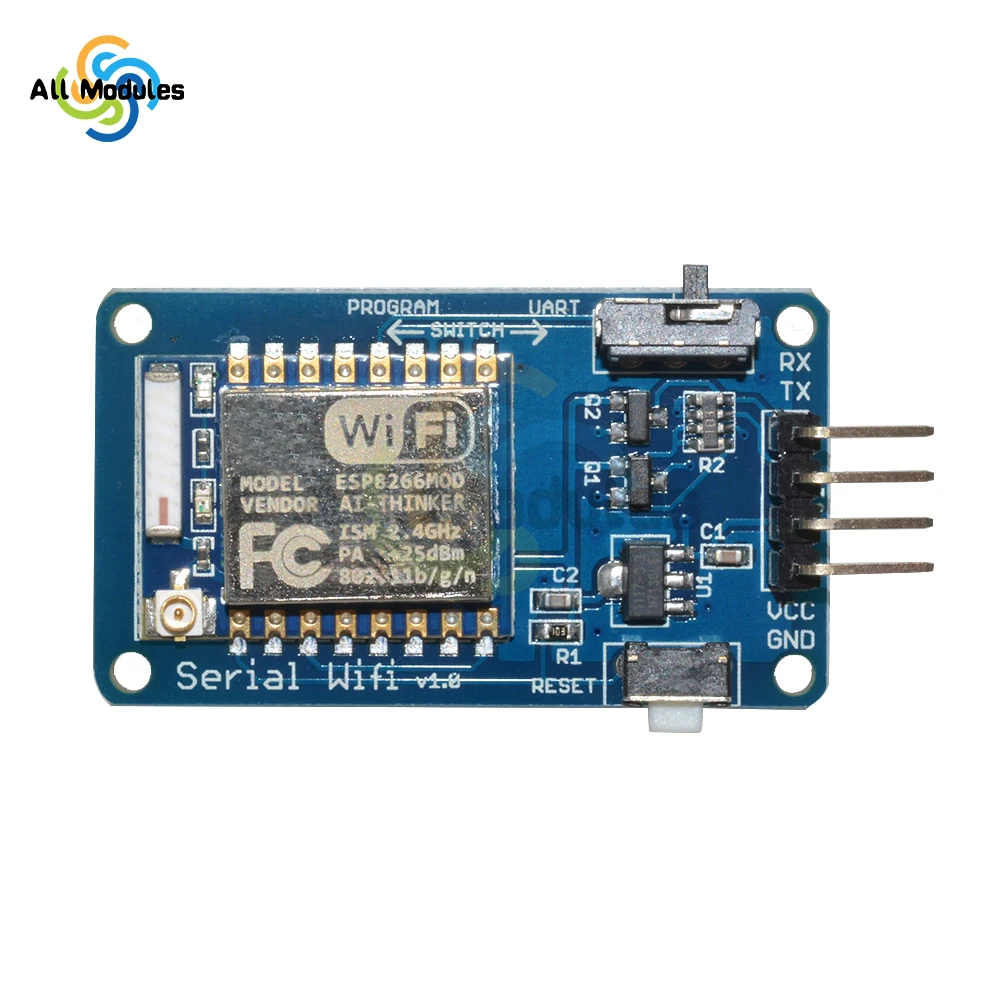 ESP8266 ESP-07 Modulo WiFi seriale V1.0 Adattatore wireless con antenna PCB per progetti fai da te IoT