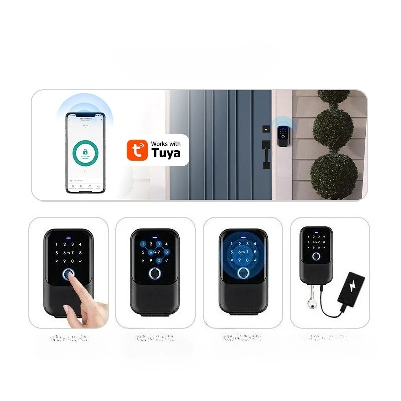 Outdoor Waterproof New Smart Key Safe Box Fingerprint Password Swiping Tuya APP Multi-functional Smart Lock Box