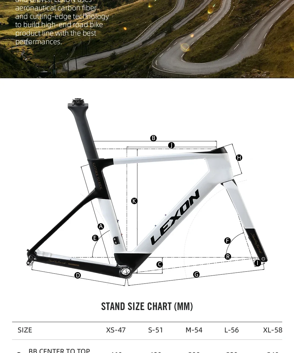 2025 Lexon Carbon Road Bike Frame Ultralight Bicycle Disc Brake