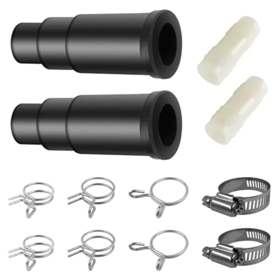 

2 Set Dishwasher Connector Kit - Dishwasher Drain Hose Adapter with Inlet Connector, Hose Clamp, and Spring Clamps - Dishwasher