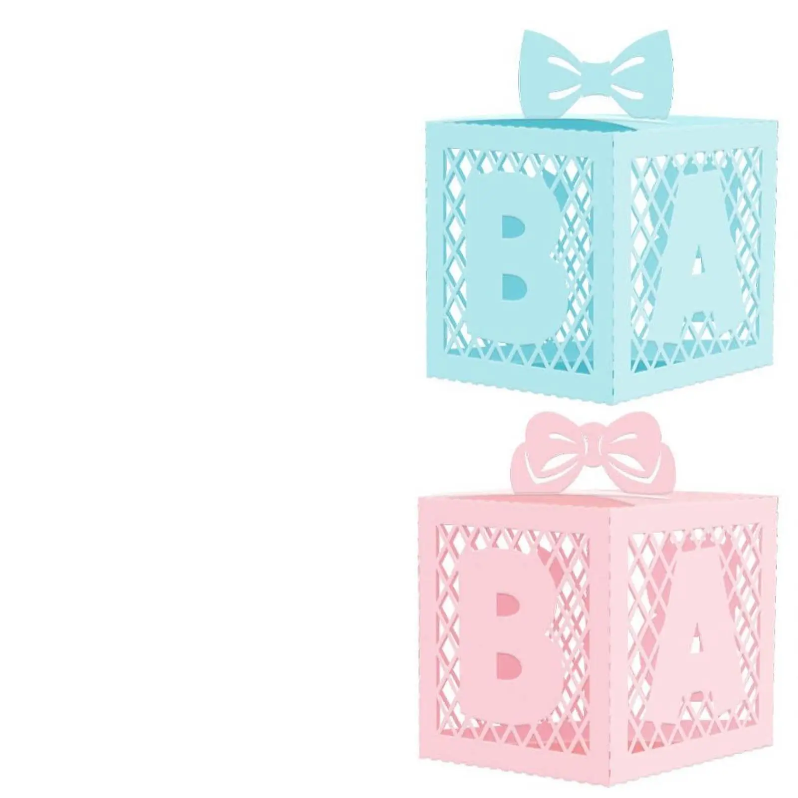 Scatole per bambini da 4 pezzi con lettere, design di blocchi ABY, doccia per ragazze e ragazzi, scatola per blocchi sullo sfondo per baby shower, decorazioni per scatole scavate