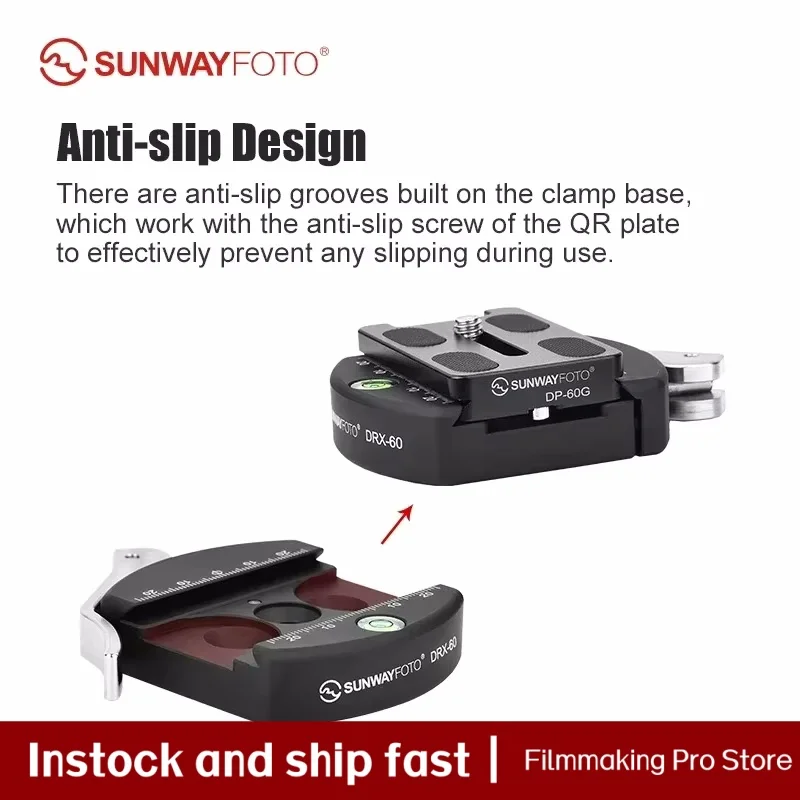 SUNWAYFOTO Tripod Head Quick Release Clamp for DSLR Tripod Quick Release Clamp Plate BallHead Lever Release Clamp